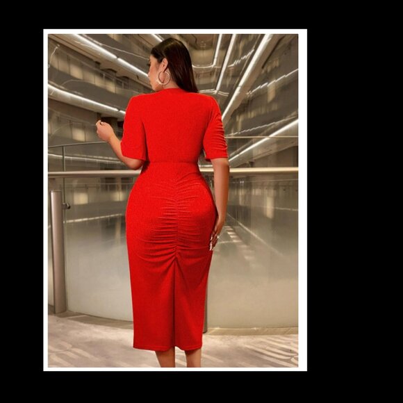 SHEIN 2X Privé Plus Size Women Leopard Print Sweetheart Neck Dress Figure Flatte - Picture 3 of 5